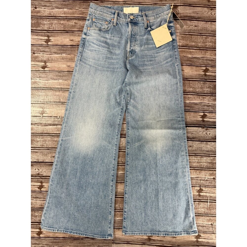 MOTHER Light Blue Wide-Leg Jeans tomcat roller skimp